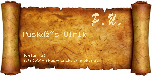 Puskás Ulrik névjegykártya
